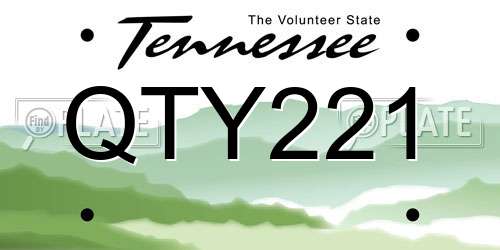 QTY221 Tennessee License Plate
