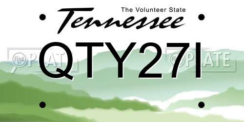 QTY27I Tennessee License Plate