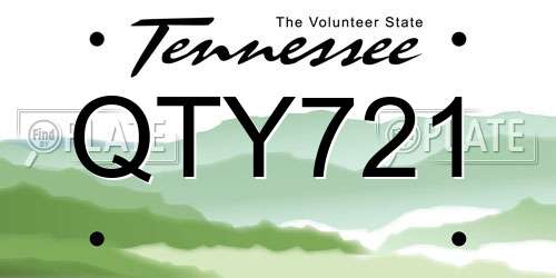 QTY721 Tennessee License Plate
