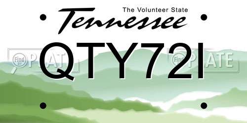 QTY72I Tennessee License Plate