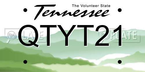 QTYT21 Tennessee License Plate
