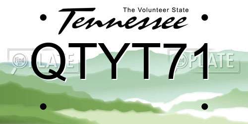 QTYT71 Tennessee License Plate