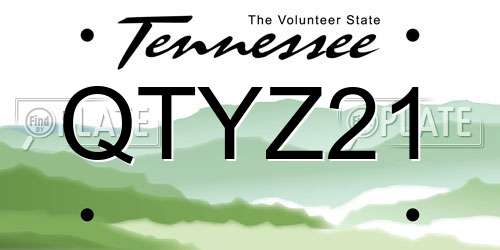 QTYZ21 Tennessee License Plate