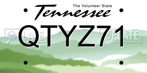 QTYZ71 Tennessee License Plate