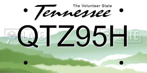 QTZ95H Tennessee License Plate