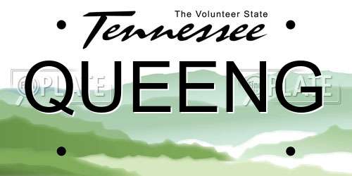 QUEENG Tennessee License Plate
