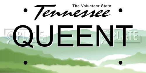 QUEENT Tennessee License Plate