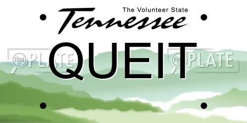 QUEIT Tennessee License Plate