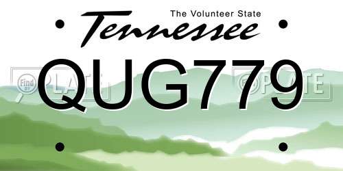 QUG779 Tennessee License Plate