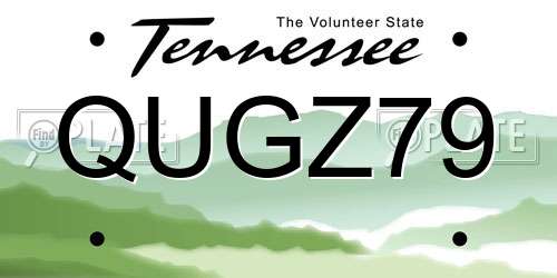 QUGZ79 Tennessee License Plate