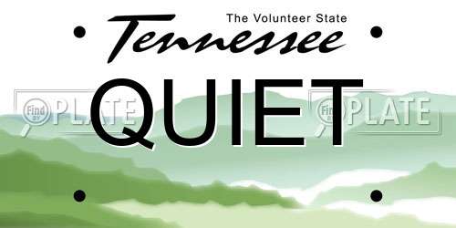 QUIET Tennessee License Plate