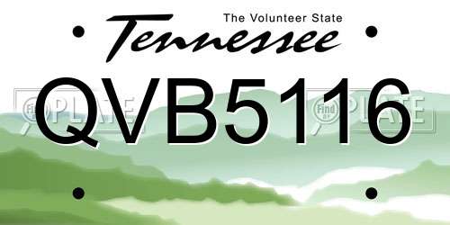QVB5116 Tennessee License Plate