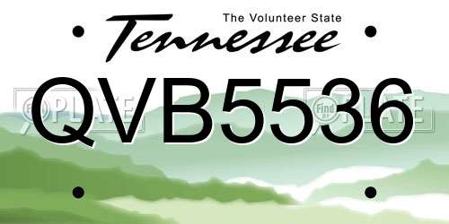 QVB5536 Tennessee License Plate