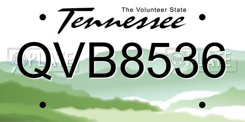 QVB8536 Tennessee License Plate