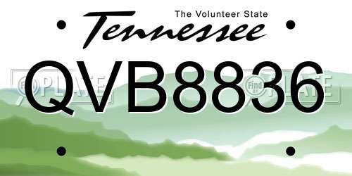 QVB8836 Tennessee License Plate