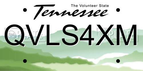 QVLS4XM Tennessee License Plate