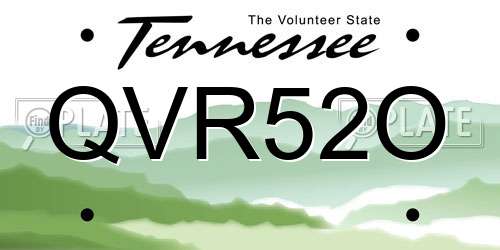 QVR52O Tennessee License Plate