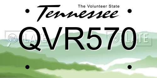 QVR570 Tennessee License Plate