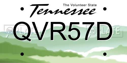 QVR57D Tennessee License Plate