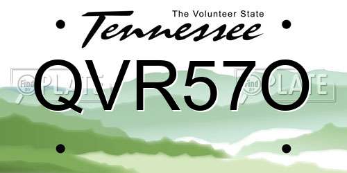 QVR57O Tennessee License Plate