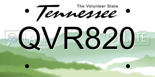 QVR820 Tennessee License Plate