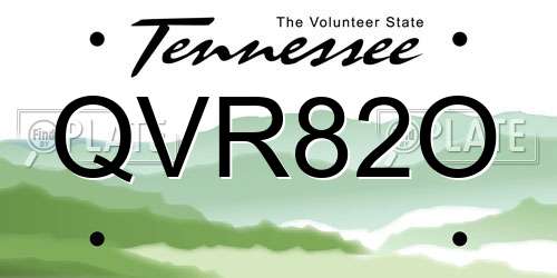 QVR82O Tennessee License Plate