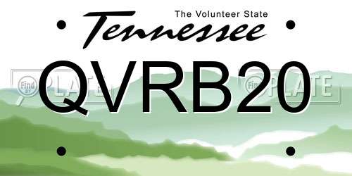 QVRB20 Tennessee License Plate