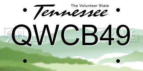 QWCB49 Tennessee License Plate