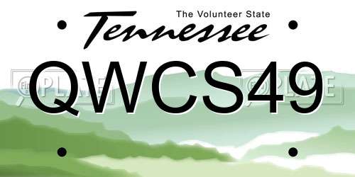 QWCS49 Tennessee License Plate