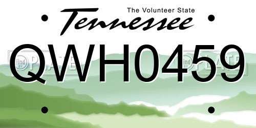 QWH0459 Tennessee License Plate