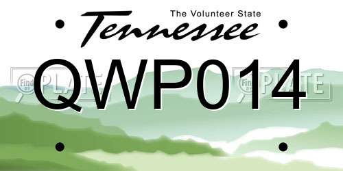 QWP014 Tennessee License Plate