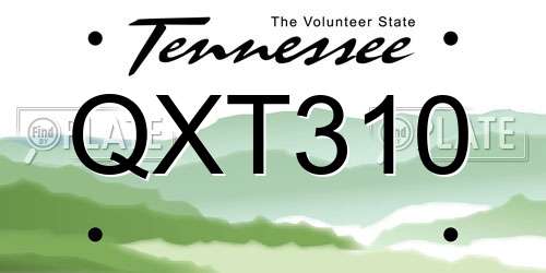 QXT310 Tennessee License Plate