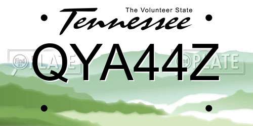 QYA44Z Tennessee License Plate