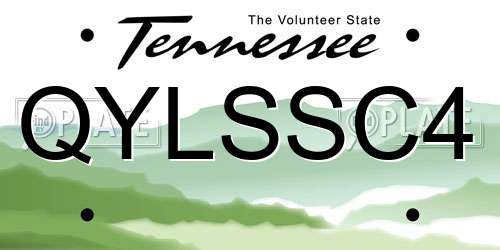 QYLSSC4 Tennessee License Plate