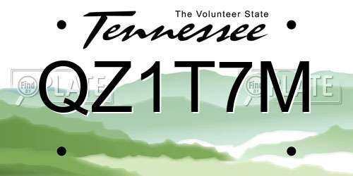 QZ1T7M Tennessee License Plate