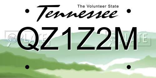 QZ1Z2M Tennessee License Plate