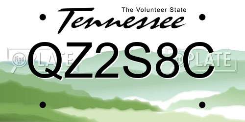 QZ2S8C Tennessee License Plate