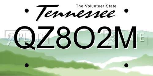 QZ8O2M Tennessee License Plate