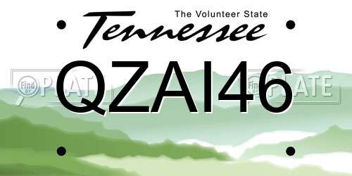 QZAI46 Tennessee License Plate