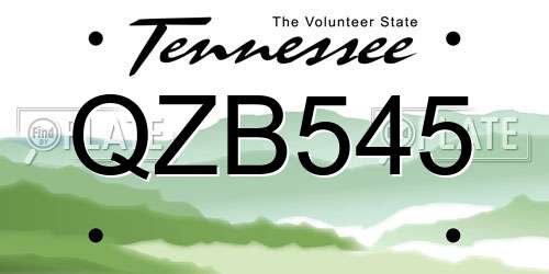 QZB545 Tennessee License Plate