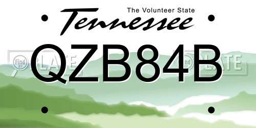 QZB84B Tennessee License Plate