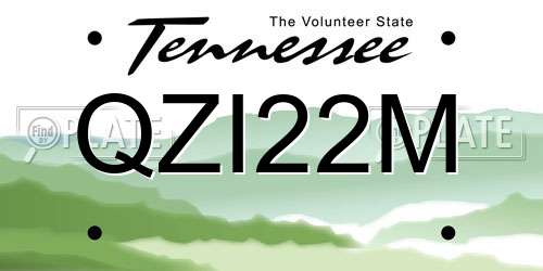 QZI22M Tennessee License Plate