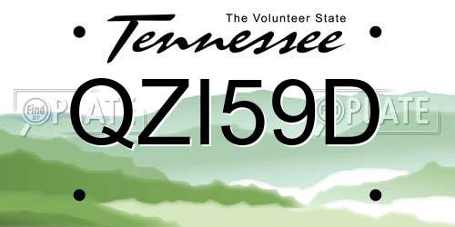 QZI59D Tennessee License Plate