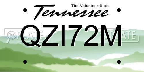 QZI72M Tennessee License Plate