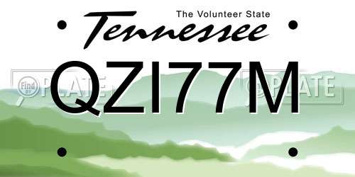 QZI77M Tennessee License Plate