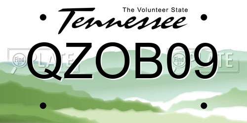 QZOB09 Tennessee License Plate