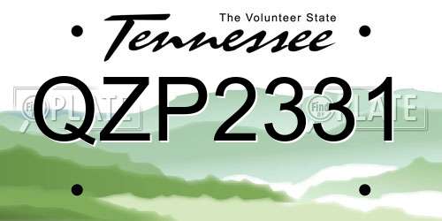 QZP2331 Tennessee License Plate