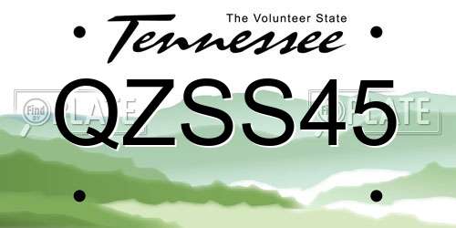 QZSS45 Tennessee License Plate