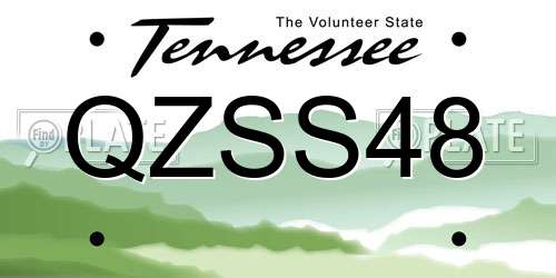 QZSS48 Tennessee License Plate