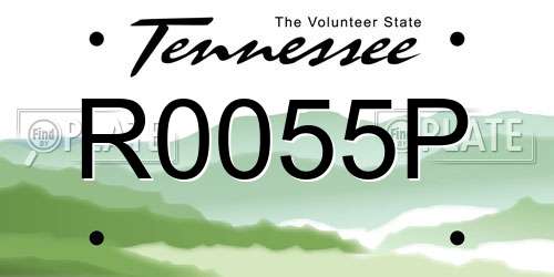 R0055P Tennessee License Plate